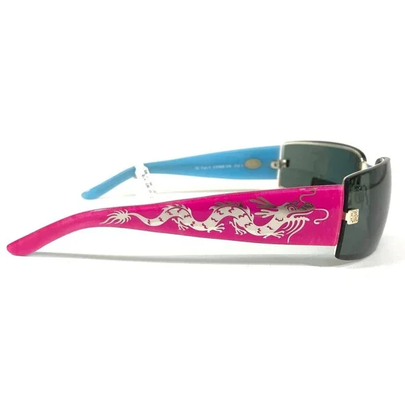 Coco Song Sunglasses COME ON Col.1 Blue Pink Square Frames with Green Lenses